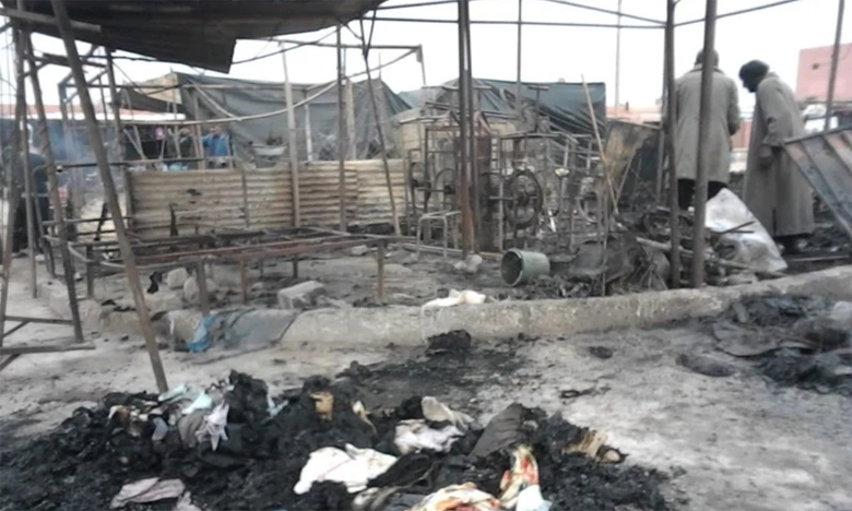 تفحم جثة تاجر متلاشيات إثر حريق اندلع في سوق ضواحي اشتوكة أيت باها