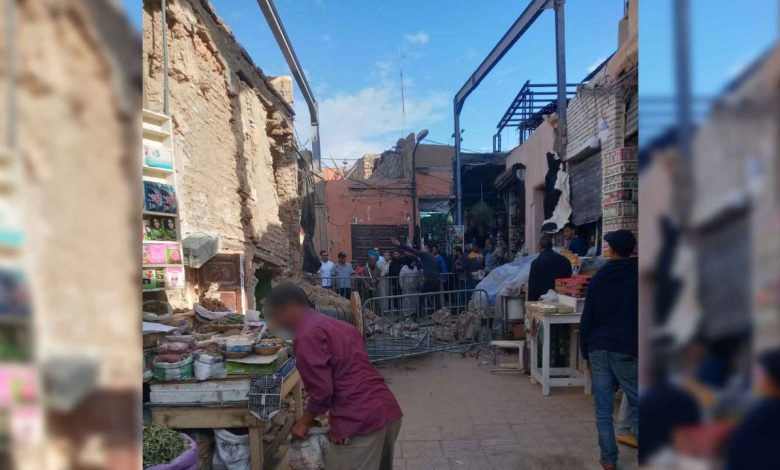 مراكش : إصابة سائح أجنبي في انهيار واجهة محلين تجارين بالرحبة القديمة