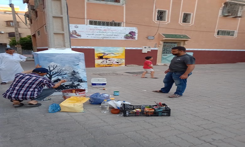 مراكش : جمعية الضياء للتنمية المستدامة تحول أحياء المحاميد إلى لوحات فنية