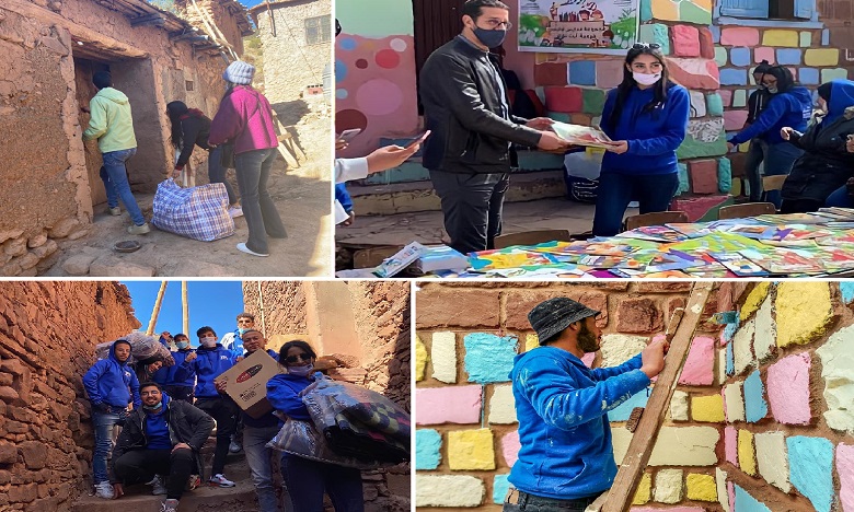 طلبة المدرسة الوطنية للتجارة والتسيير ينخرطون في حملة تضامنية إنسانية لدعم الأسر المعوزة ضواحي مراكش