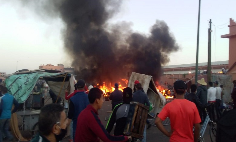 حريق يدمر 20 دراجة نارية بمدخل سوق الجملة للخضر والفواكه بمراكش