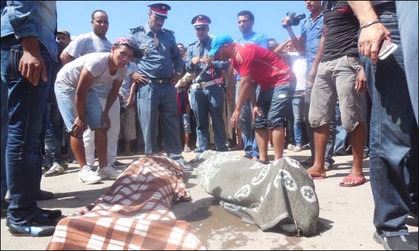جانب من حادث الغرق بمنطقة الشلالات (أيس بريس)