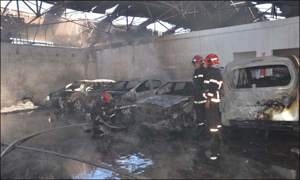 احتراق 7 عربات داخل شركة لتوزيع السيارات بالبيضاء