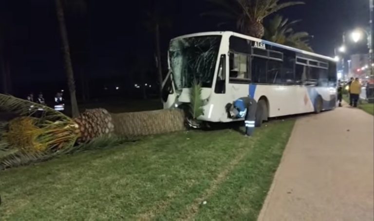 التحقيق في إصابة 50 راكبا إثر اصطدام حافلة للنقل الحضري بنخلة بأكادير