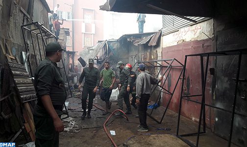 اندلاع حريق مهول في أحد الأسواق الشعبية بالدارالبيضاء