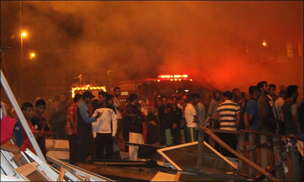 حريق السوق القديم الخاص بالمتلاشيات بسيدي مومن بالدارالبيضاء