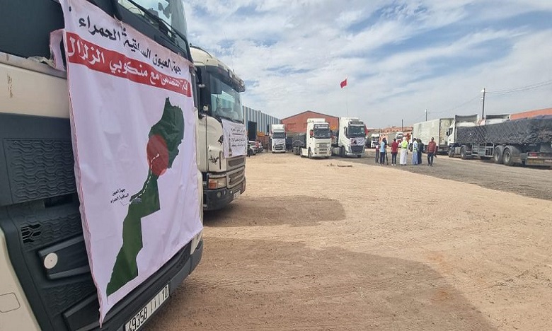 زلزال الحوز .. سكان الصحراء يرسلون أكبر قافلة مساعدات إلى المستودع المركزي بمراكش