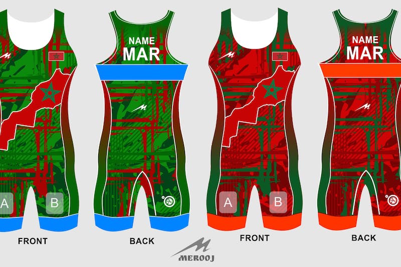 خريطة المغرب تزين ألبسة المصارعة خريطة المغرب تزين ألبسة المصارعة
