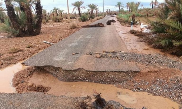 زاكورة.. فيضانات مفاجئة تخلف خسائر مادية لساكنة جماعة الروحا
