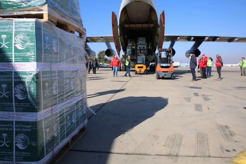 مساعدات سعودية تصل إلى سوريا مساعدات سعودية تصل إلى سوريا