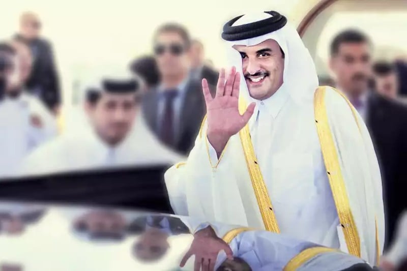 أمير دولة قطر يصل إلى دمشق