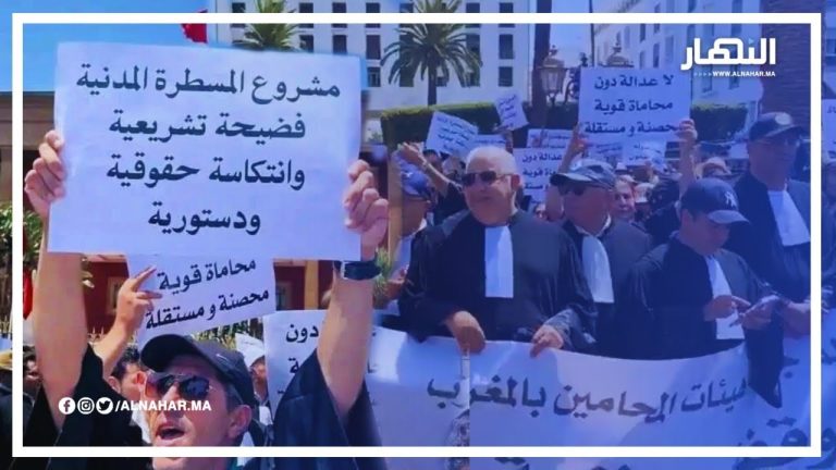رفضا لمجموعة من مضامين قانون المسطرة المدنية.. المحامون في وقفة احتجاجية وطنية أمام البرلمان