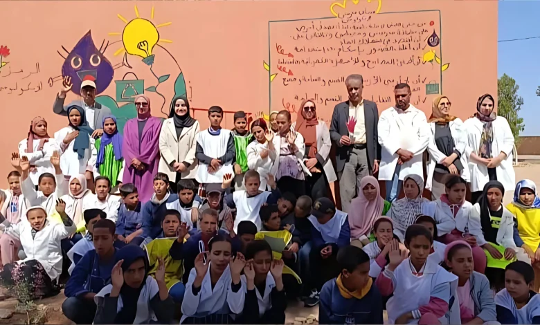رغم وعورة المسالك...مدرسة بسطات تتنافس على اللواء الأخضر البيئي مجموعة مدارس بني يخلف الابتدائية بسطات