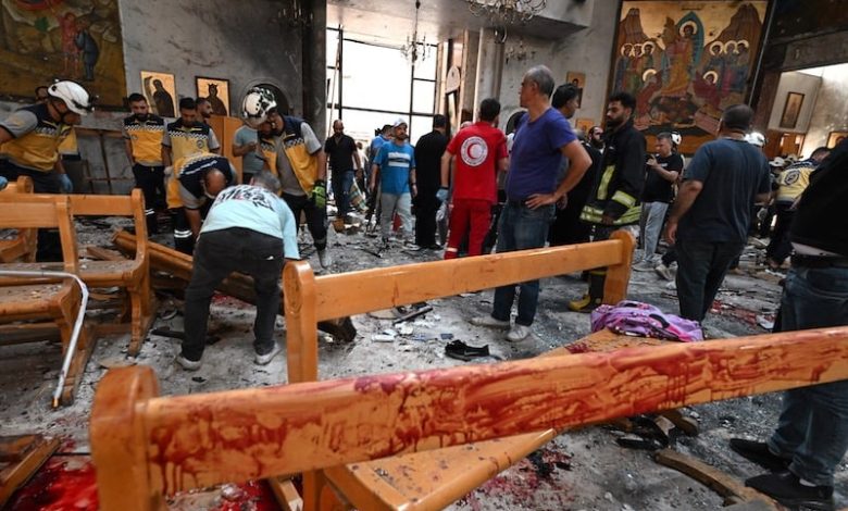 عدد قتلى تفجير كنيسة يرتفع بدمشق عدد قتلى تفجير كنيسة يرتفع بدمشق