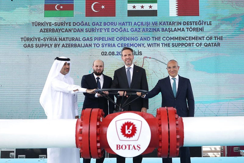 تركيا تبدأ إمداد سوريا بالغاز الأذربيجاني