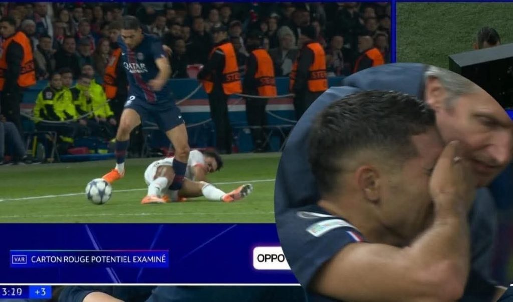 إصابة حكيمي تثير القلق.. تدخل عنيف يُنهي مشاركة النجم المغربي في قمة أوروبية